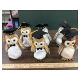 6 Ty beanie babies graduation owls