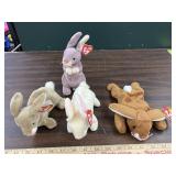 4 Ty beanie babies rabbits