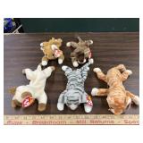 5 Ty beanie babies cats