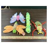 4 Ty beanie babies insects