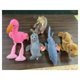 5 Ty beanie babies water creatures