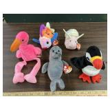 5 Ty beanie babies water creatures