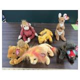 6 Ty beanie babies zoo animals