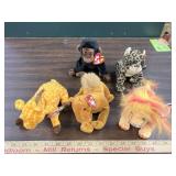 5 Ty beanie babies zoo animals