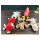 5 Ty beanie babies farm animals
