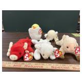 5 Ty beanie babies farm animals