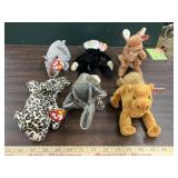 6 Ty beanie babies zoo animals