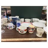 Corning dishes, mugs, misc dishes