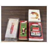 4 ornaments including Farm House & Santa time