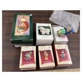 6 Christmas Ornaments including Grand Childs 1st