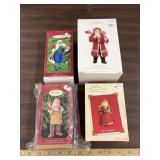 4 Santa ornaments