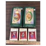 5 ornaments including 3 different 3rd Christmas