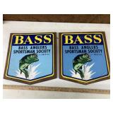 2 wood bass signs 16" x 18"