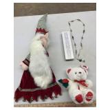 Stuff bearm, christmas bottle cover, necklace