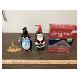 Icicle lights, 2 soap dispensers full