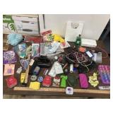 Misc lot of phone accessories, glue gun, candles,