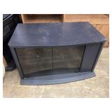 Black tv stand with glass doors 20" x 32" x 17" h