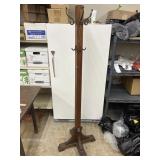 Vintage hall tree 68" tall, piece broke on foot