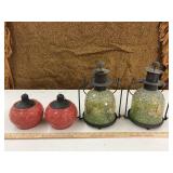 4 lights, 2 tiki lights, 2 candle lights