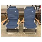 2 folding beach chairs bid x2