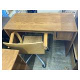 Wood desk and chair with side stand18" x 41" x