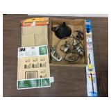 3 c clamps, Hose clamps, drain snake, sandpaper