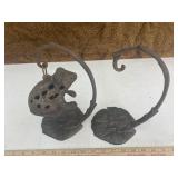 Cast iron frog tiki lamp with stand & extra stand