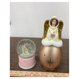 Light up angel & snow globe