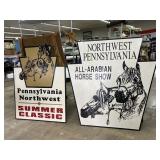 2 wood signs, approx 3ft x 4ft & 4ft x 4ft