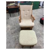Platform rocker with rocking foot stool