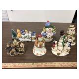6 Christmas figurines, 1 Boyd bears,