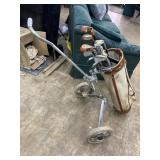 Left handed Golf clubs with bag and cart