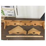 5 1/2" x 4ft wood shelf, 2 corner shelves
