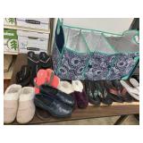 9 pair sandals/ slippers and insulated carrier