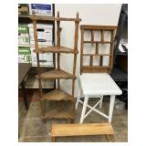 Corner stand, Knick knack wall shelf, white