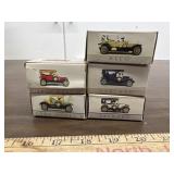 5 vintage looking cars, new in box