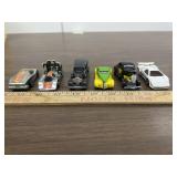 6 Hot Wheels vehicles, 2 heavy, mostly metal