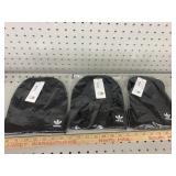 3 Adidas Black Beanies, New in package