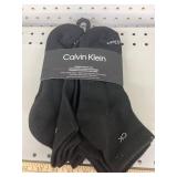 1-6pk Black Calvin Klein Mens Quarter Cut Socks