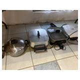 Ovente Stainless Pasta Pot, 2 electric skillets