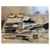 Contents of drawer including GE electric knife in