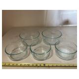 5 Pyrex bowls, 3 - 1 qt & 2 - 1.75 qt