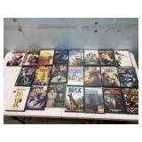 21 Dvds with 7 new, & 1 blue ray movies