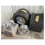 Budnik rims set of 4 NEW, 2 rear w/tires