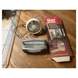 Paint stick, radio, fan