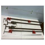 4 pipe clamps, 3 ft long