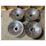 set 4 chrome chevy 5 bole rims, 15" x 8"