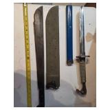 Machete & snake handle knife