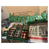 9 boxes of glass Christmas bulbs & Merry
