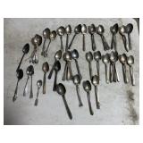 Lot of Silver plate teaspoons & sugar spoons, a